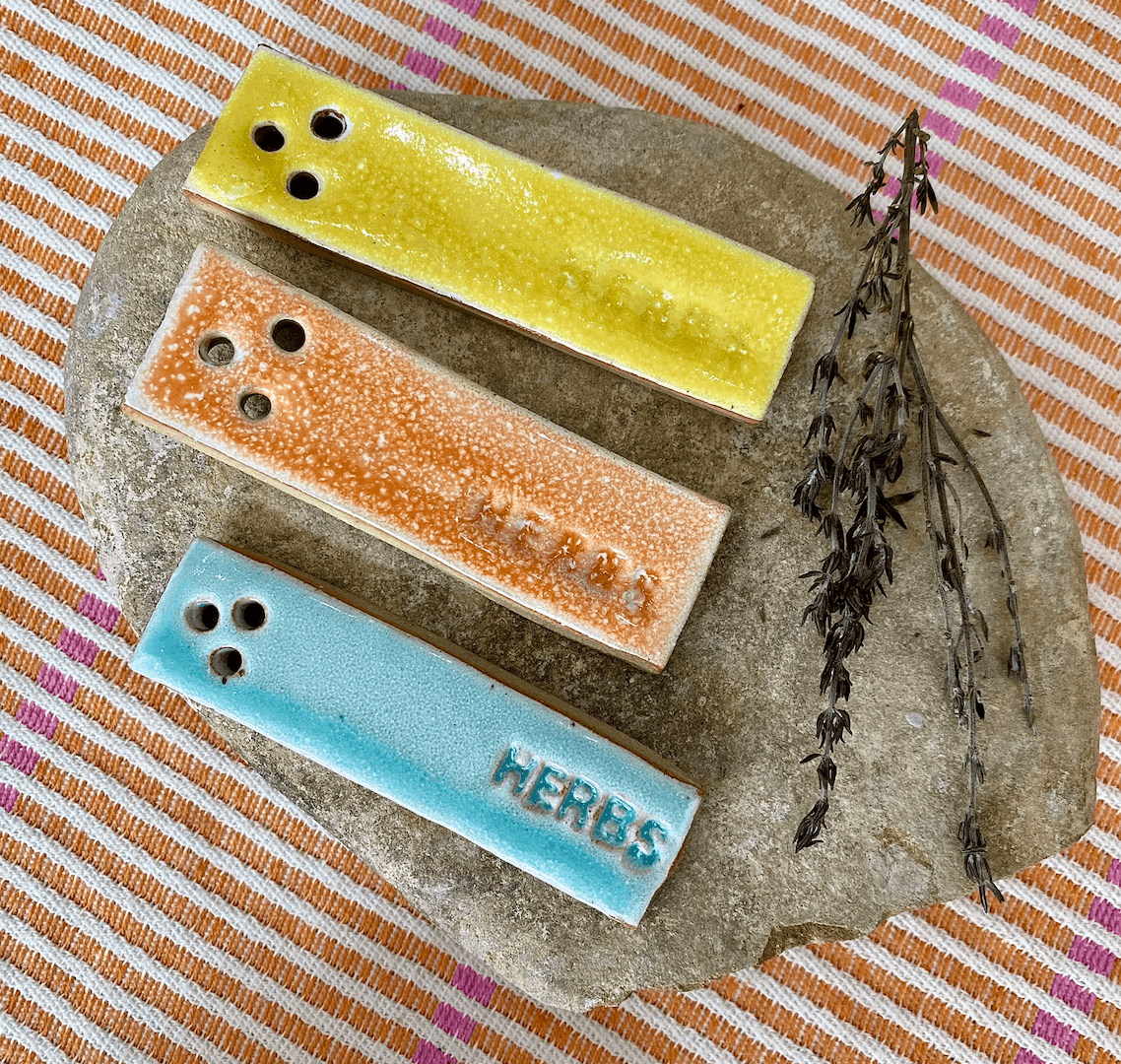 Handmade Ceramic Herb Stripper